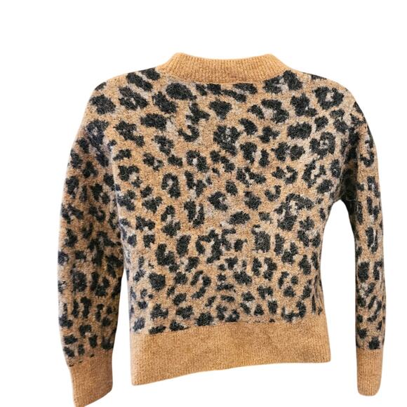 Frame cheetah print alpaca wool blend cropped sweater M (PETITE?) Casual winter - Picture 4 of 10